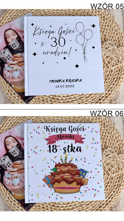 Księga gości karty białe na urodziny rocznice nietypowe okazje