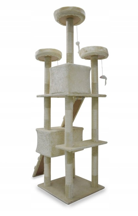 Wysoki Drapak dla Kota Drzewko 170cm Domek Beż