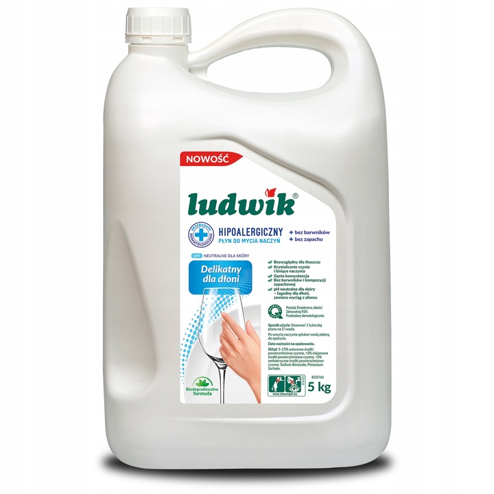 LUDWIK Hipoalergiczny płyn do mycia naczyń 5 kg