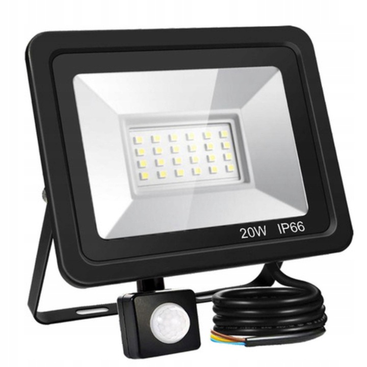 HALOGEN NAŚWIETLACZ LED 20W SLIM CZUJNIK RUCHU