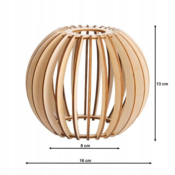 Klosz DREWNIANY do lamp na E27 LOFT DREWNO BOHO