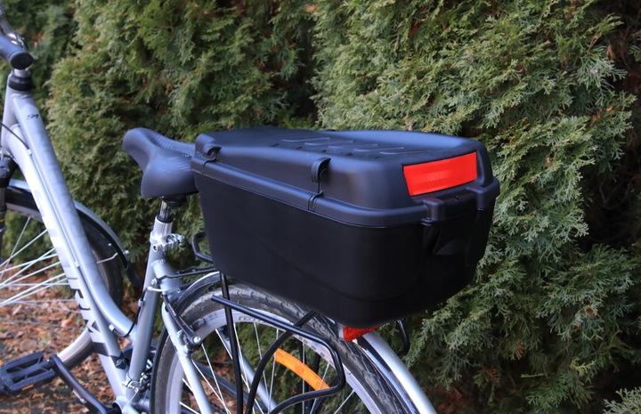 Techno-Smart KUFER BAGAŻNIK KOSZYK ROWEROWY DUŻY ZAMYKANY z ODBLASKIEM