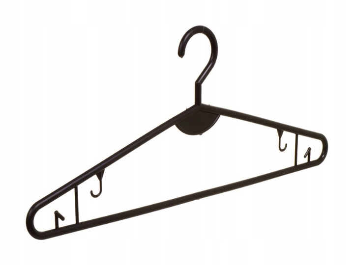 WIESZAKI NA UBRANIA ODZIEŻ UBRANIOWE ODZIEŻOWE UNIWERSALNE CZARNE 50