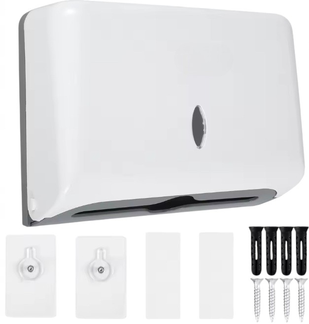 POJEMNIK DOZOWNIK PODAJNIK RĘCZNIKI PAPIEROWE ZZ BIAŁY NAŚCIENNY