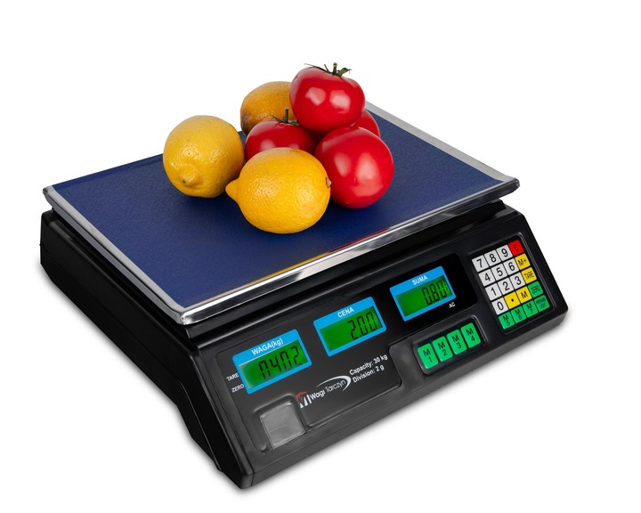 ELEKTRONICZNA WAGA 30KG 2g SKLEPOWA MAGAZYNOWA GASTRONOMICZNA KALKULACYJNA