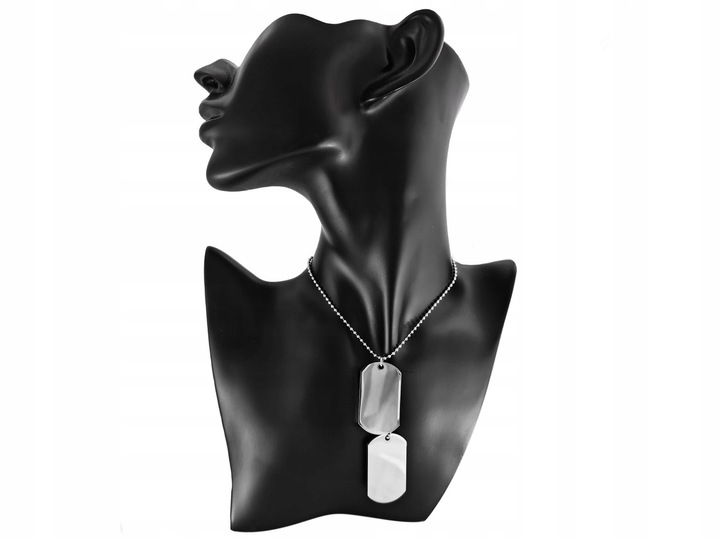 Nieśmiertelnik Z Grawerem Ze Stali Męski Podwójny Z Łańcuszkiem I Pudełkiem