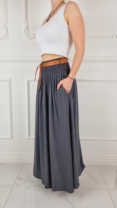 ZWIEWNA DŁUGA SPÓDNICA MAXI DO KOSTEK BOHO DAMSKA