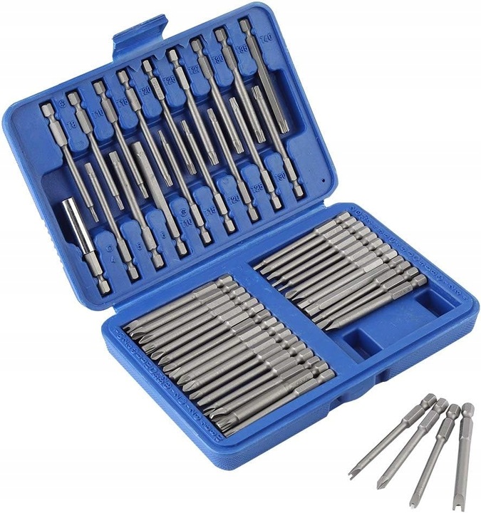 ZESTAW BITÓW DŁUGICH UDAROWYCH DO WKRĘTARKI BITY 75mm + UCHWYT 50EL