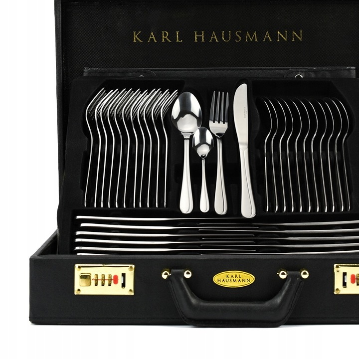 KOMPLET SZTUĆCÓW 72 EL WALIZKA DLA 12 OSÓB zestaw srebrne sztućce