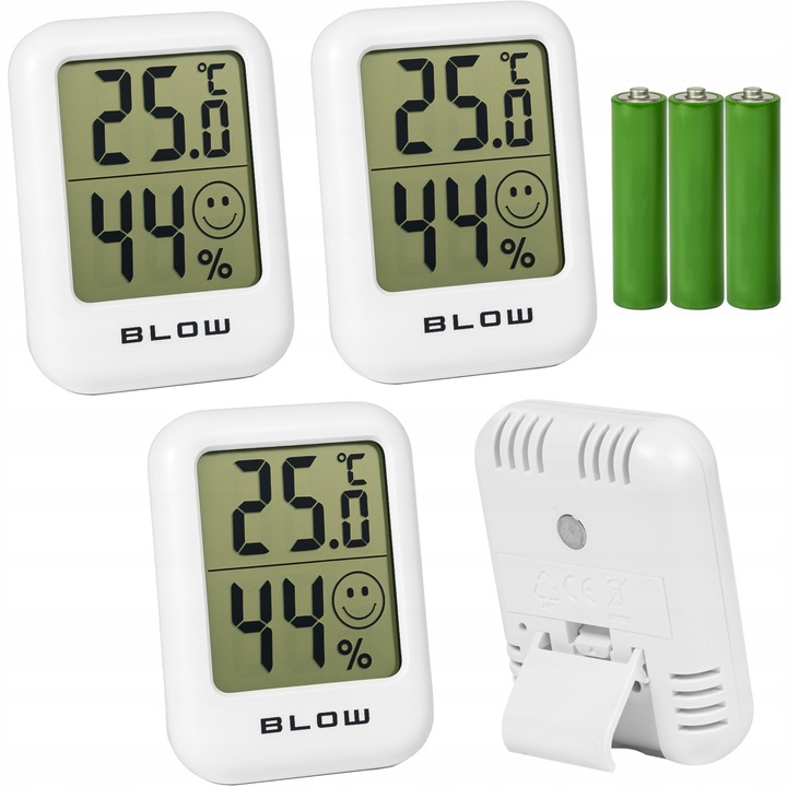 3x STACJA POGODOWA POGODY TERMOMETR MINI HIGROMETR BATERIA MAGNES