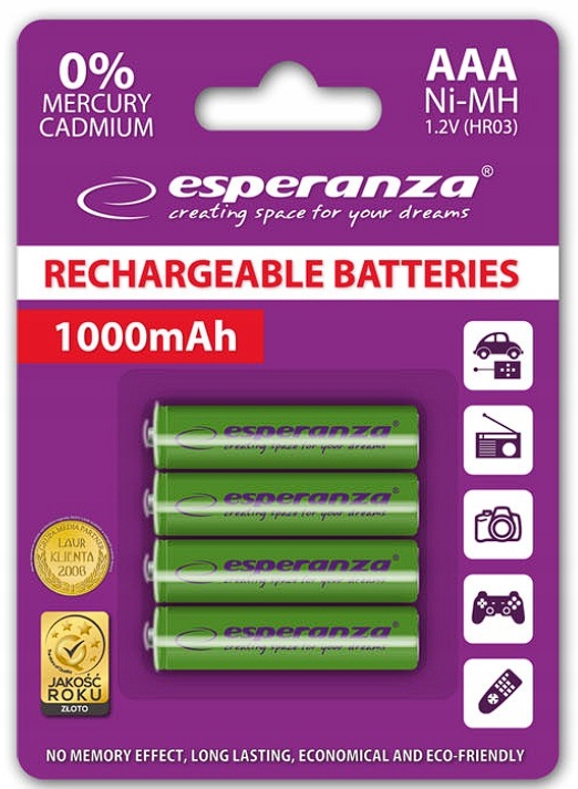 8X AKUMULATORKI AAA R3 1000 mAh BATERIE BATERIA NI-MH PALUSZKI DO