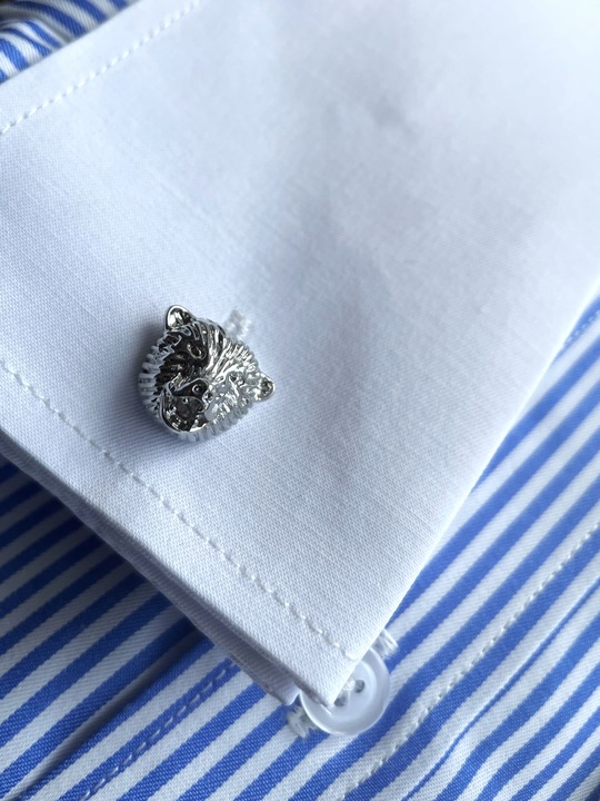 Spinki do mankietów EXC Miś Niedźwiadek Gryzli Głowa Misia w białym Etui