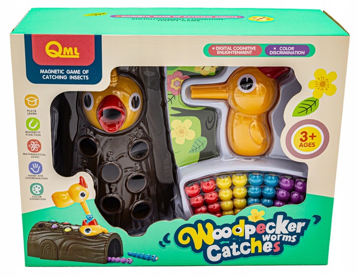 Gra Zręcznościowa Magnetyczna Dzięcioł Robaczki