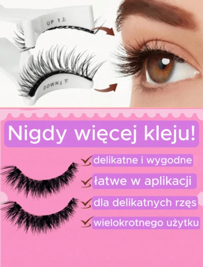 Rzęsy Magnetyczne Bez Kleju i Podrażnień Efekt Objętości+ Aplikator Gratis