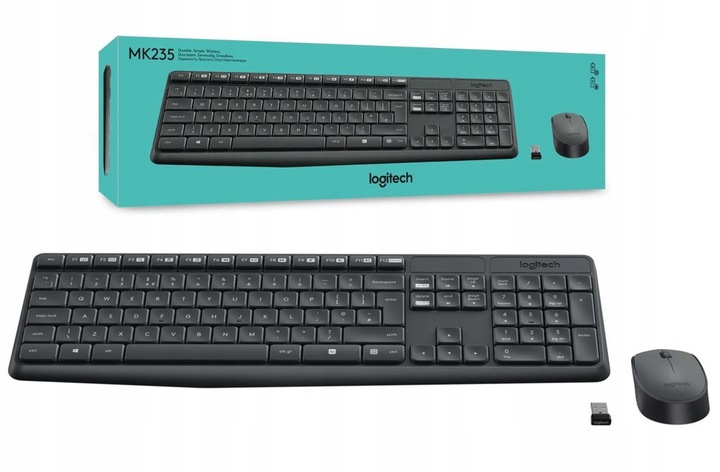 ZESTAW BEZPRZEWODOWY KLAW+MYSZ LOGITECH MK235
