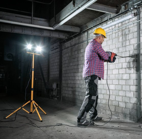 ZESTAW Statyw + Naświetlacz Halogen Budowlany 2x 100W LED 22000lm +