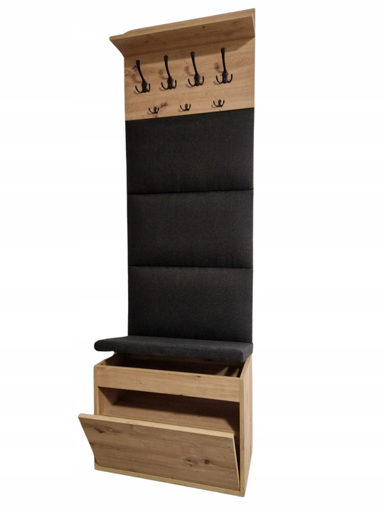 Schowek na buty z SIEDZISKIEM szafka pufa wieszak ARTISAN + Panel