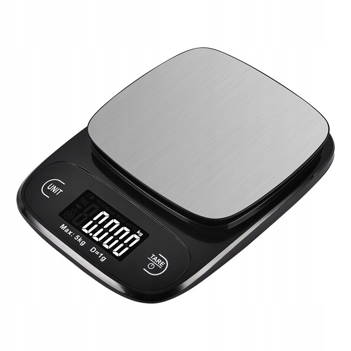 WAGA KUCHENNA ELEKTRONICZNA WYŚWIETLACZ LCD DOTYKOWA PRECYZYJNA 5KG/1G