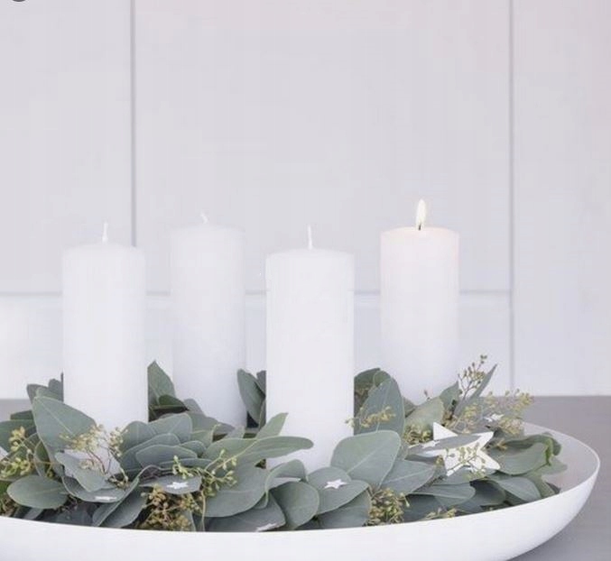 ŚWIECA ŚWIECZKI ZESTAW ŚWIEC BRYŁOWE BIAŁE 10CM KOMUNIA ŚWIECZKA 24X ŚWIECE