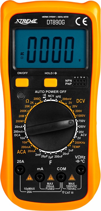 MULTIMETR MIERNIK CYFROWY PRĄDU NAPIĘCIA LCD TEMPERATURY UNIWERSALNY