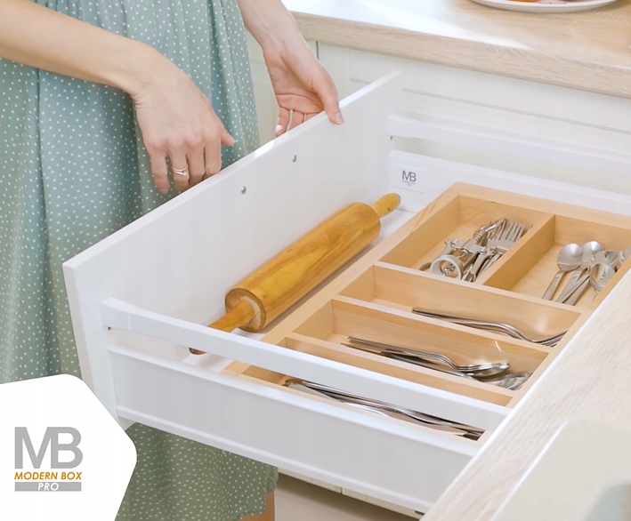 SZUFLADA GTV MODERN BOX PRO WYSOKA H199 L500 CICHY DOMYK WYSUW BIAŁA