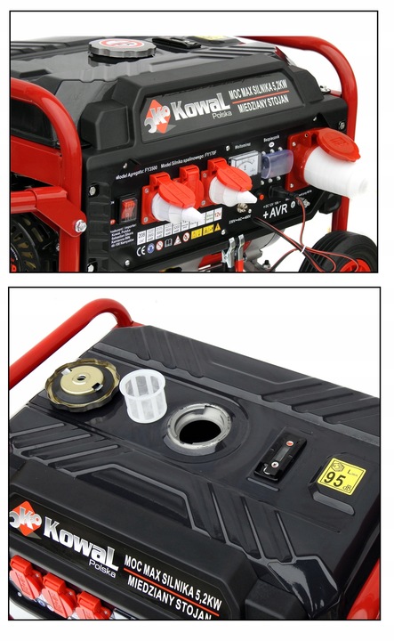 PROFESJONALNY AGREGAT PRĄDOTWÓRCZY 5,2kW prądu AVR+ MIEDZIANY STOJAN