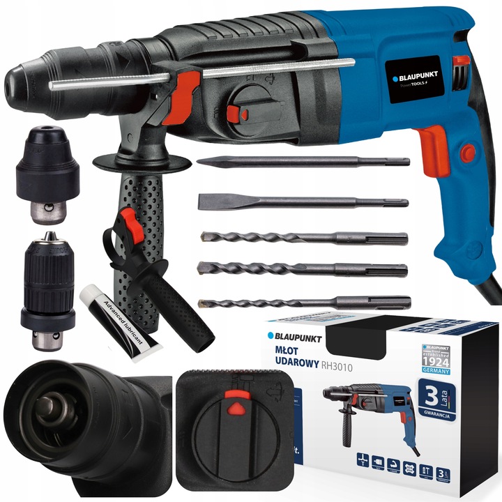 MŁOTOWIERTARKA MŁOT UDAROWY SDS+ 2,8J MOCNA 5300 BPM WALIZKA