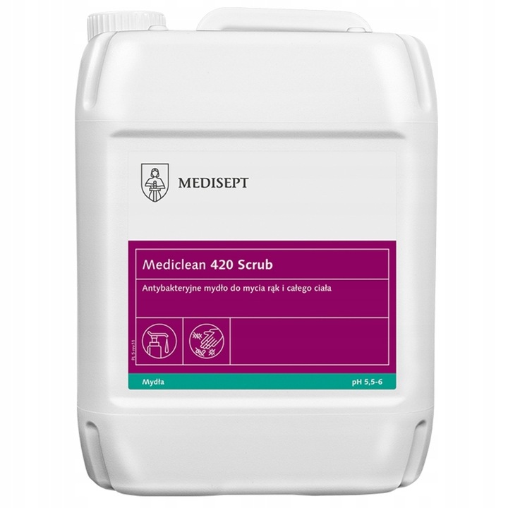 Mediclean 420 Scrub MEDISEPT Antybakteryjne mydło do mycia rąk i ciała 5L