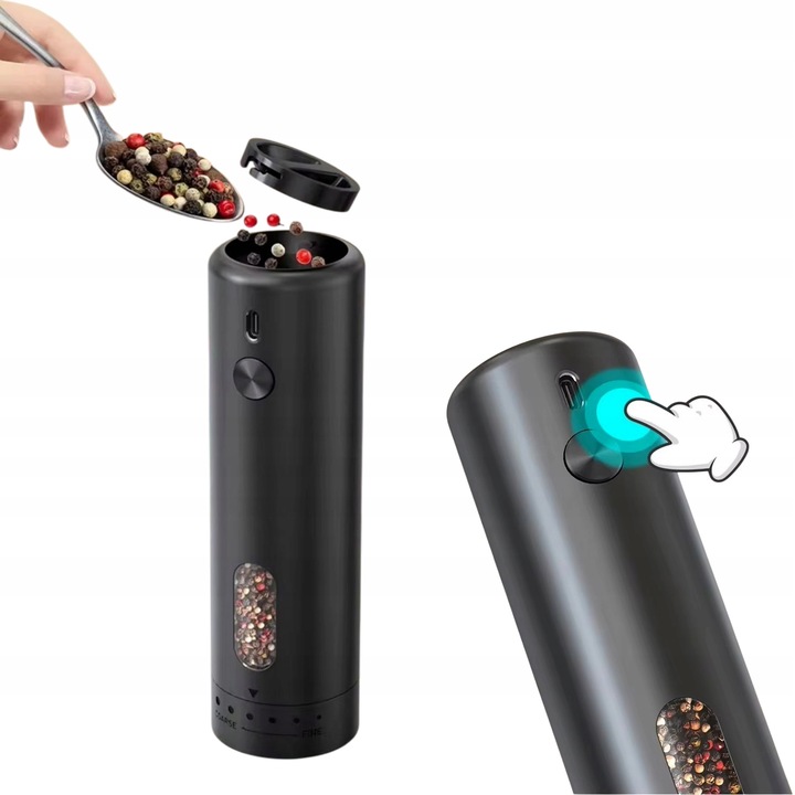 Młynek Elektryczny do Pieprzu i Soli USB Solniczka i Pieprzniczka 2