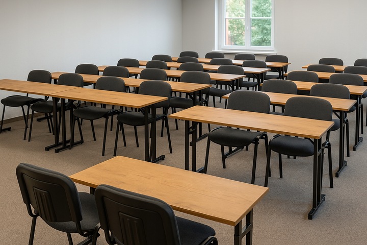 KRZESŁO KONFERENCYJNE BIUROWE ISO SZARE GRUBY PROFIL TAPICEROWANE Z