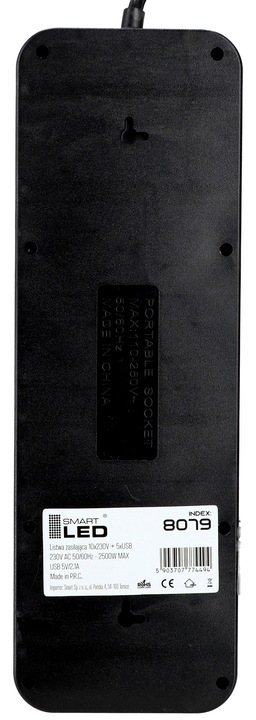 Przedłużacz Listwa Zasilająca Sieciowa 3M 10 Gniazd + 5X USB Ładowarka