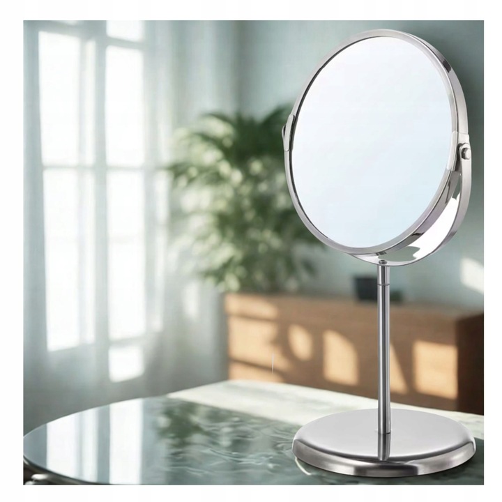 LUSTERKO KOSMETYCZNE LUSTRO DO MAKIJAŻU DWUSTRONNE POWIĘKSZAJĄCE STOJĄCE