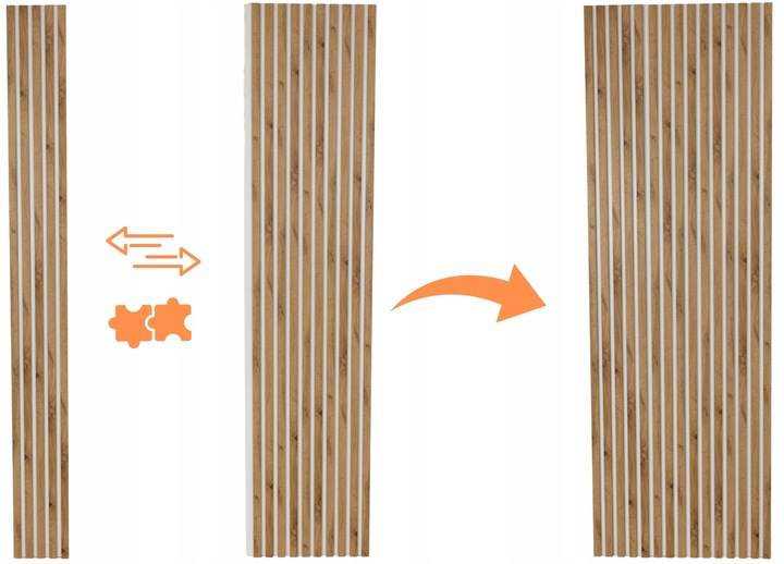 Lamele ścienne na Białej Płycie Dąb Różne kolory POLSKIE PREMIUM - 275x46cm