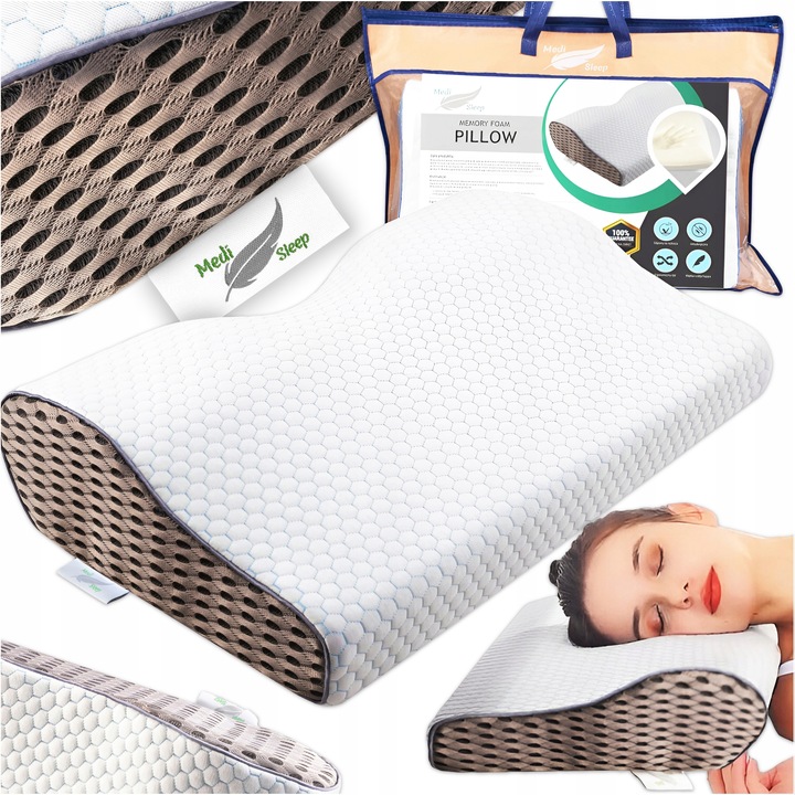 PODUSZKA ORTOPEDYCZNA DO SPANIA NA BOKU I BRZUCHU PROFILOWANA PIANKA MEMORY