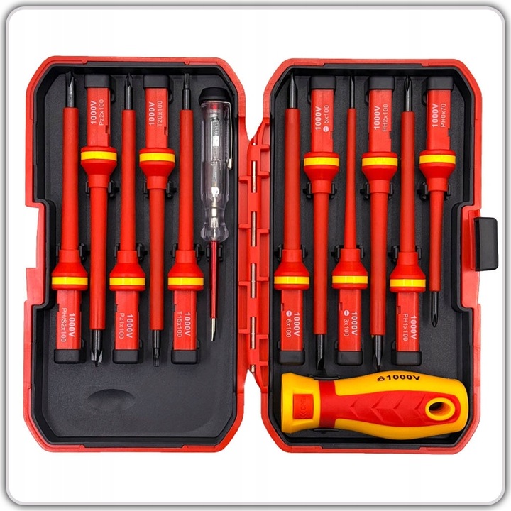 Wkrętaki śrubokręty elektrotechniczne izolowane VDE 1000V CLICK 13cz