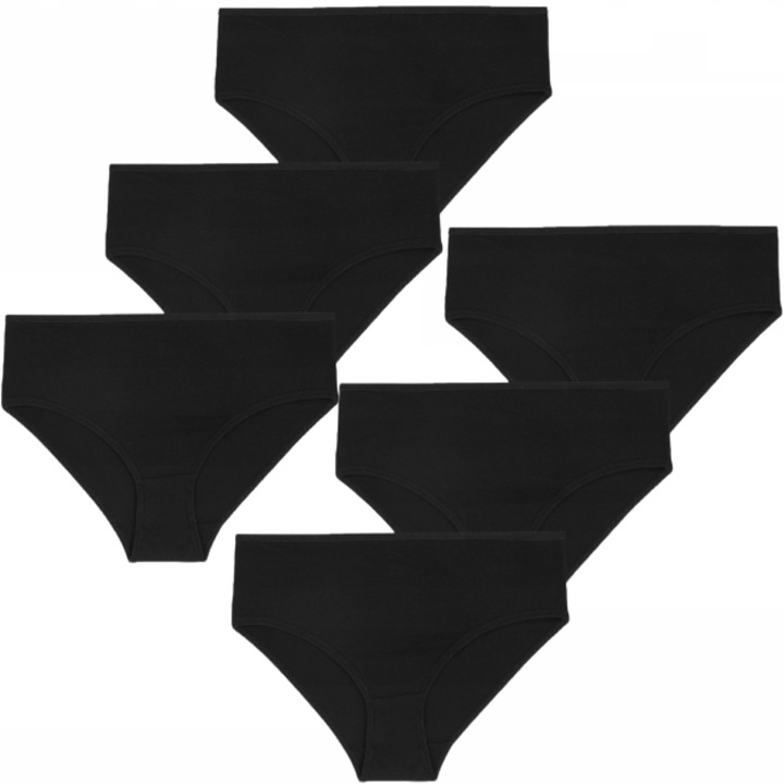 3x Majtki Bawełniane Figi Damskie Gładkie Klasyczne Czarne Proste MORAJ L