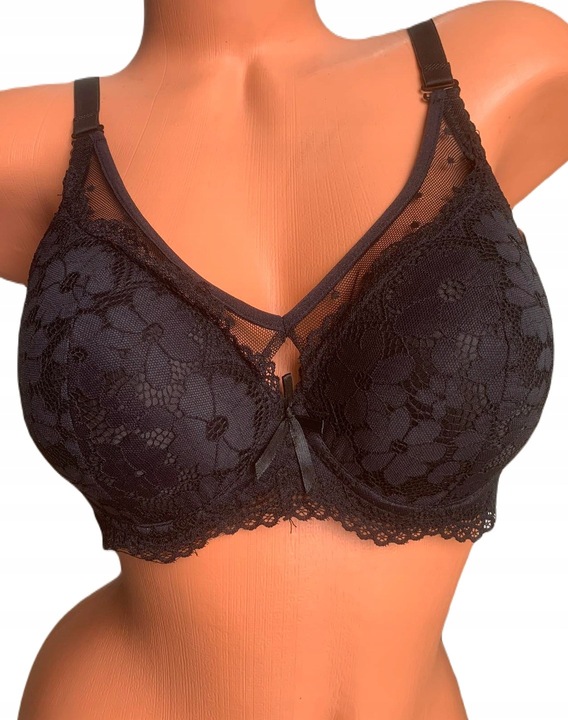 Biustonosz koronkowy stanik usztywniany wysoki z siateczką 90C kolory