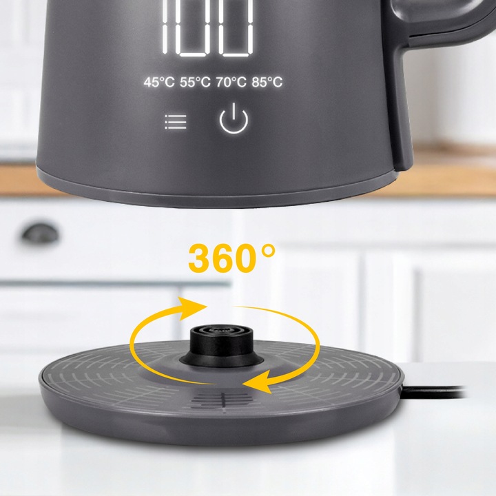 Czajnik bezprzewodowy z regulacją temperatury C515 szary 2000W 5