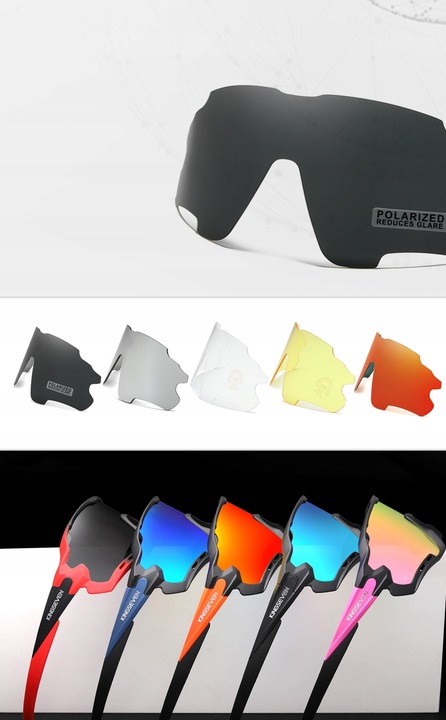 Okulary Rowerowe Polaryzacyjne Sportowe K7 na Rower 5 Szkieł Wymienne Szkła