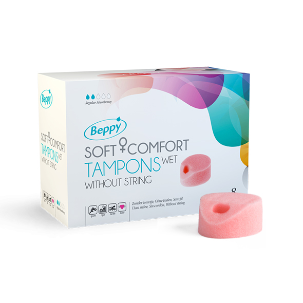 BEPPY Soft+Comfort WET Tampony nawilżane GĄBKA bez sznurka 8 szt.