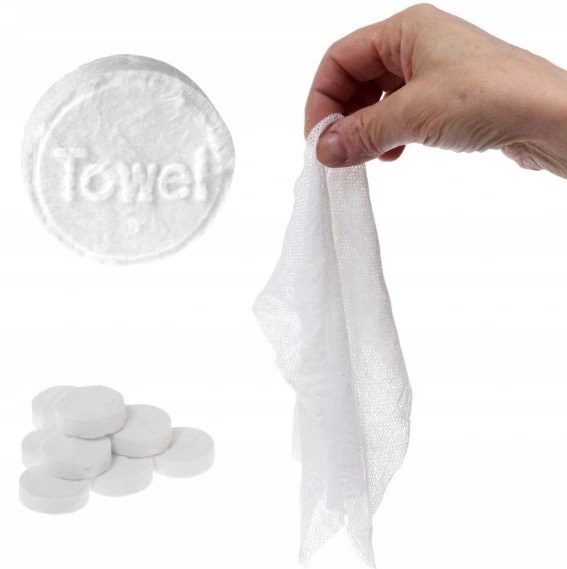 CHUSTECZKI RĘCZNIKI W TABLETCE TURYSTYCZNE RĘCZNIK W TABLETKACH 100