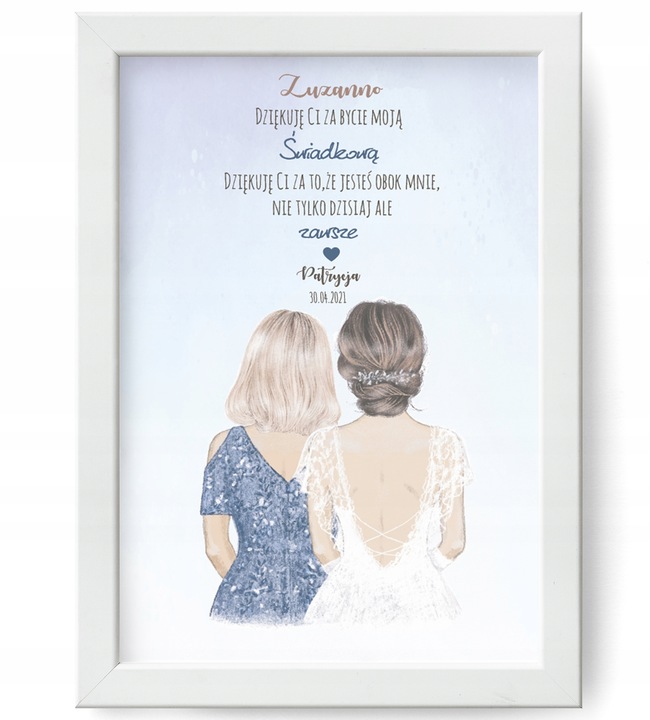 PODZIĘKOWANIE dla Świadków RAMKA A4 PREZENT PLAKAT