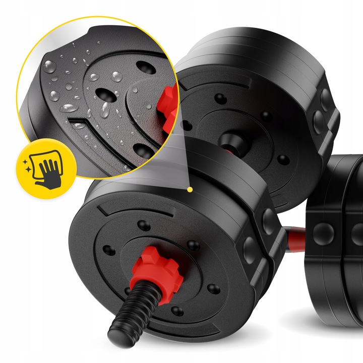 HANTLE BITUMICZNE REGULOWANE 2x20 KG DO ĆWICZEŃ SIŁOWYCH CIĘŻAR ZESTAW