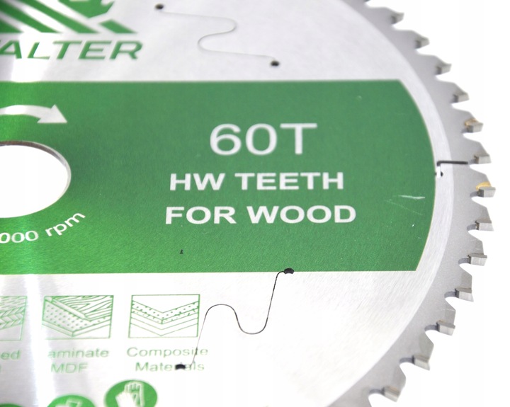 Tarcza Piła do drewna widiowa WALTER 254x30 z60