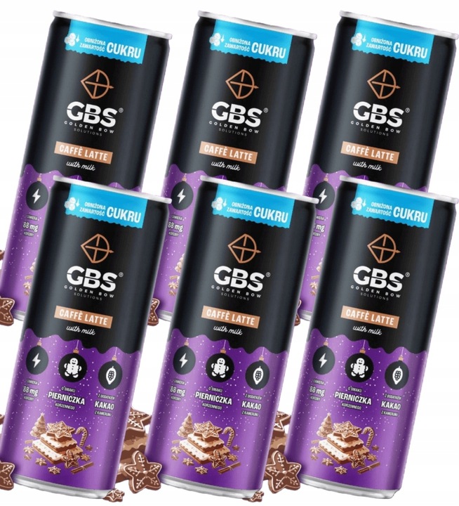 GBS Caffe Latte o smaku PIERNICZKA KORZENNEGO 6x250ml napój kawowy w puszce