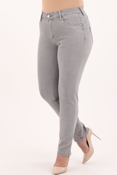 SPODNIE JEANSOWE BAWEŁNIANE DAMSKIE WYSOKI STAN PUSH UP DUŻE ROZMIARY