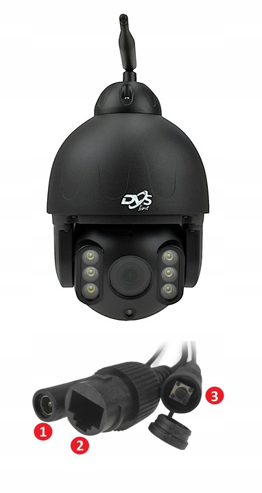 Czarna zewnętrzna kamera WiFi obrotowa 4K 8Mpx PRZYBLIŻENIE SMART 8x ZOOM