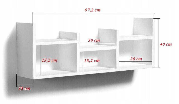 PÓŁKA WISZĄCA REGAŁ NA KSIĄŻKI KWIATY SZAFKA MEBLE DO SALONU LOFT