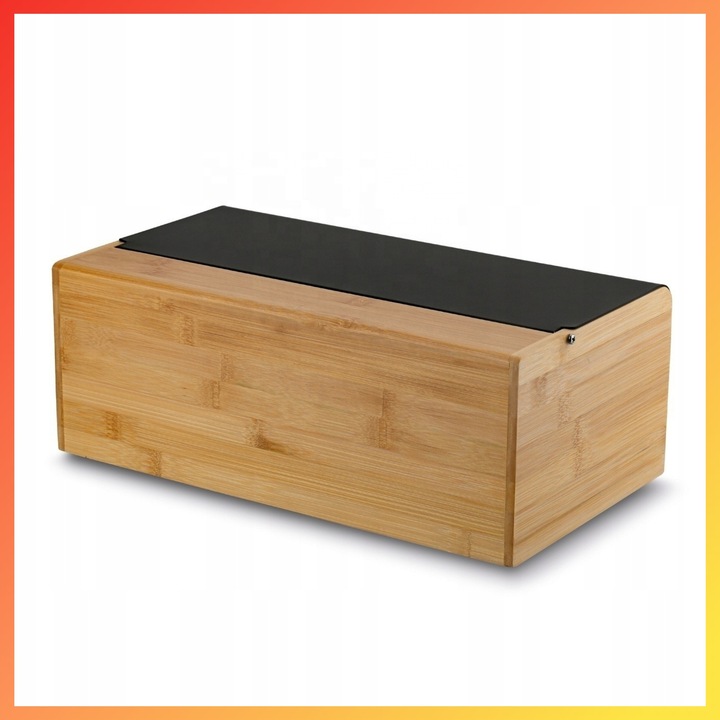 CHLEBAK NA PIECZYWO DREWNIANY POJEMNIK NA CHLEB CZARNY