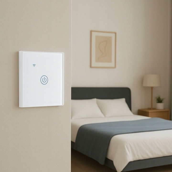 DOTYKOWY WŁĄCZNIK ŚWIATŁA SZKLANY FI60 LED BIAŁY WiFi Tuya SMART HOME